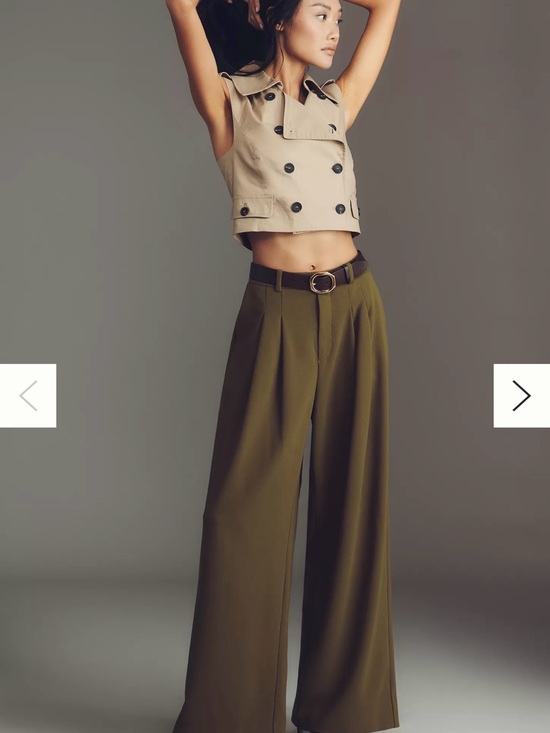 Anthropologie Pants - Avery Wide-Leg Trousers in Fir Green by Maeve